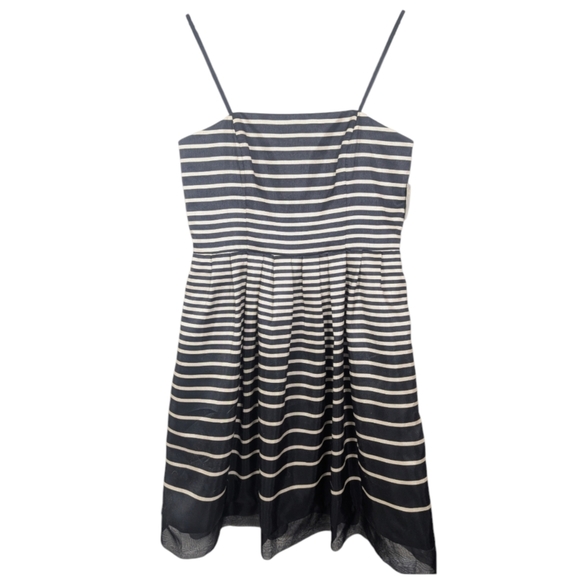 Taylor Dresses & Skirts - Taylor Stripe Silk Blend Strappy Cocktail Mini Dress NEW!